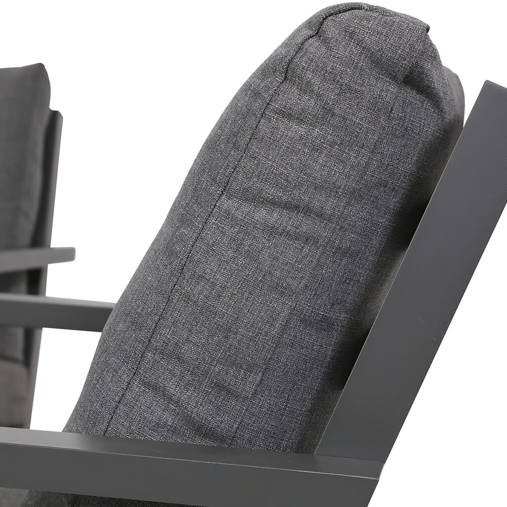  Grauer Gartensessel Aus Aluminium Mit Kissen - Loungestuhl Muran