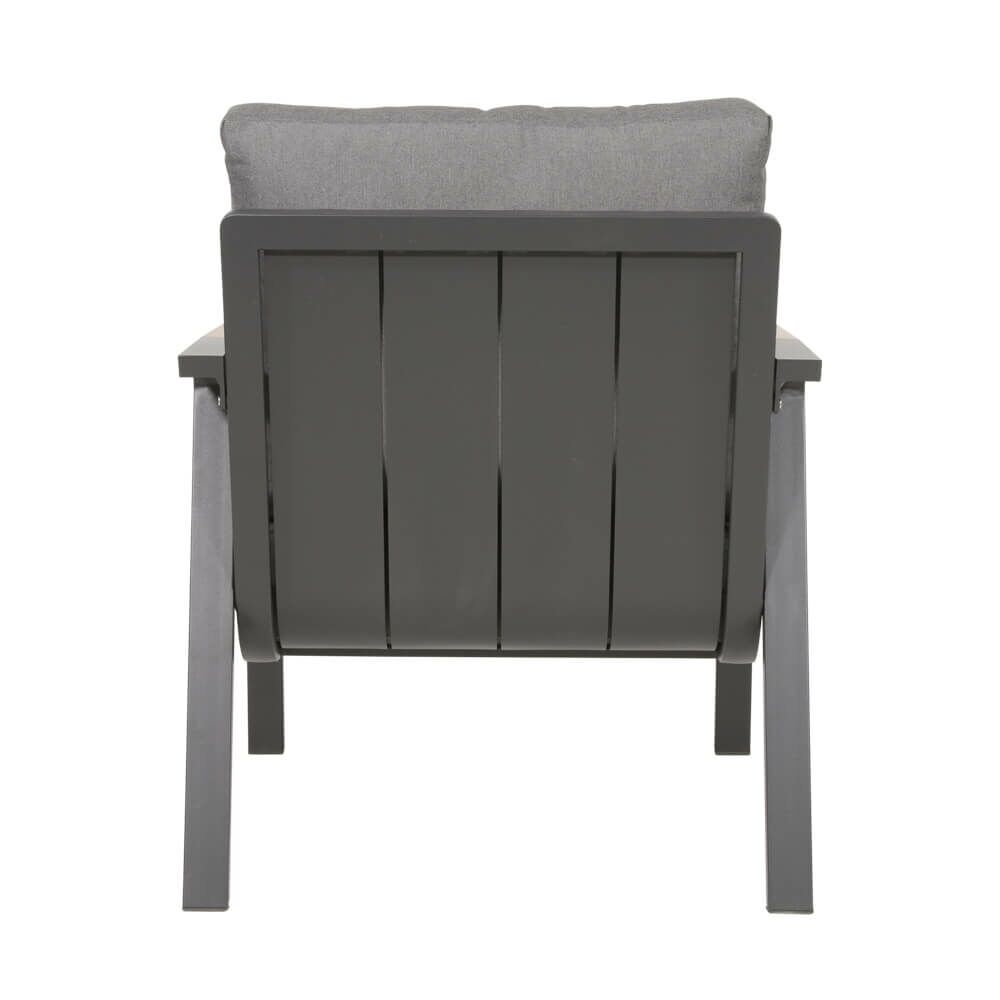  Grauer Outdoor-Stuhl Und Hocker Als Set - Alu - Briun Sitzmöbel