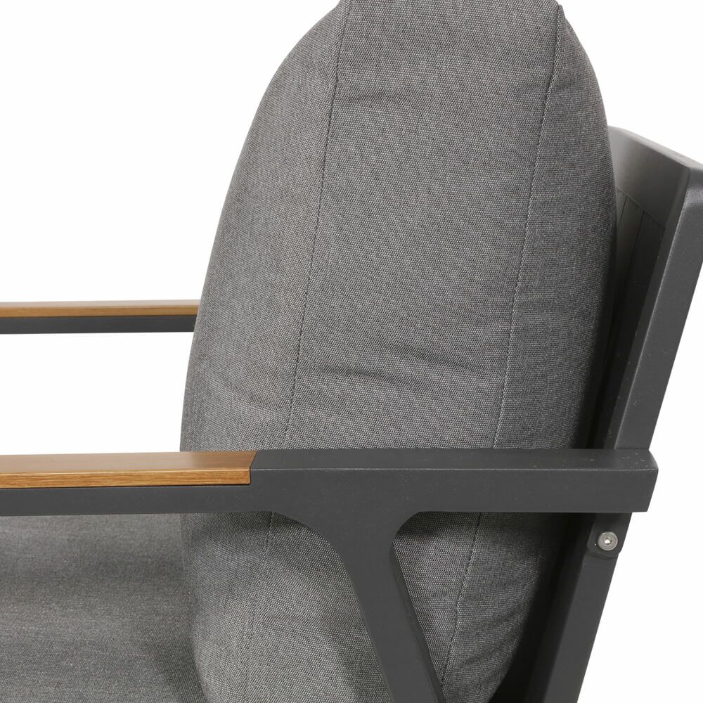  Grauer Outdoor-Stuhl Und Hocker Als Set - Alu - Briun Sitzmöbel