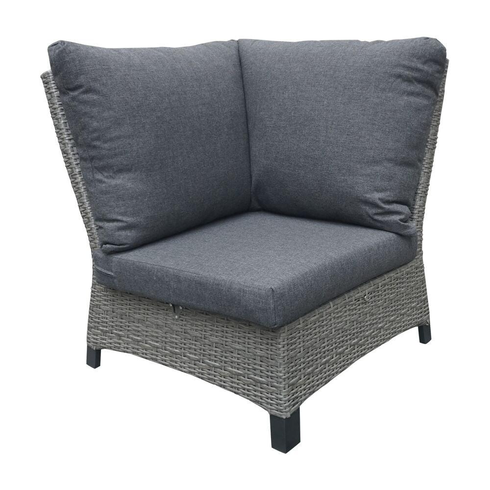  Graues XXL Loungesofa Für 7 Personen Aus Polyrattan Mit Polster - Sofa Thula
