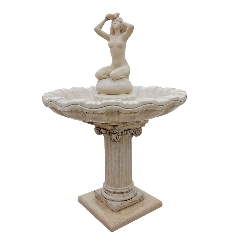  Griechischer Brunnen Für Den Garten Mit Badender Frau Als Wasserspiel Figur - Lisa