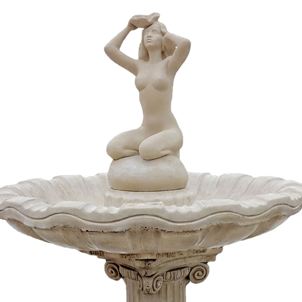  Griechischer Brunnen Für Den Garten Mit Badender Frau Als Wasserspiel Figur - Lisa