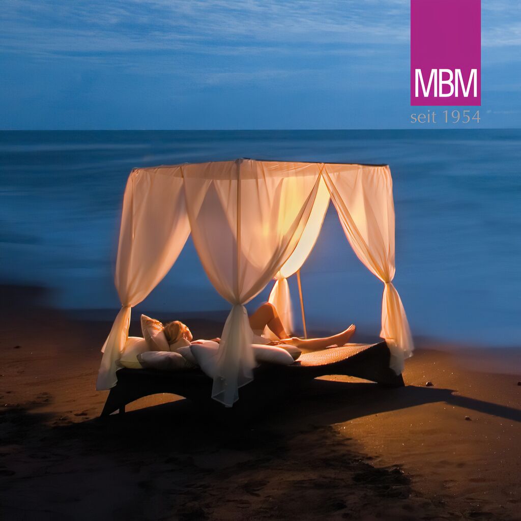  Große Doppelliege Mit Dach - MBM - Aluminium & Kunststoffgeflecht - Love Lounge Bellini