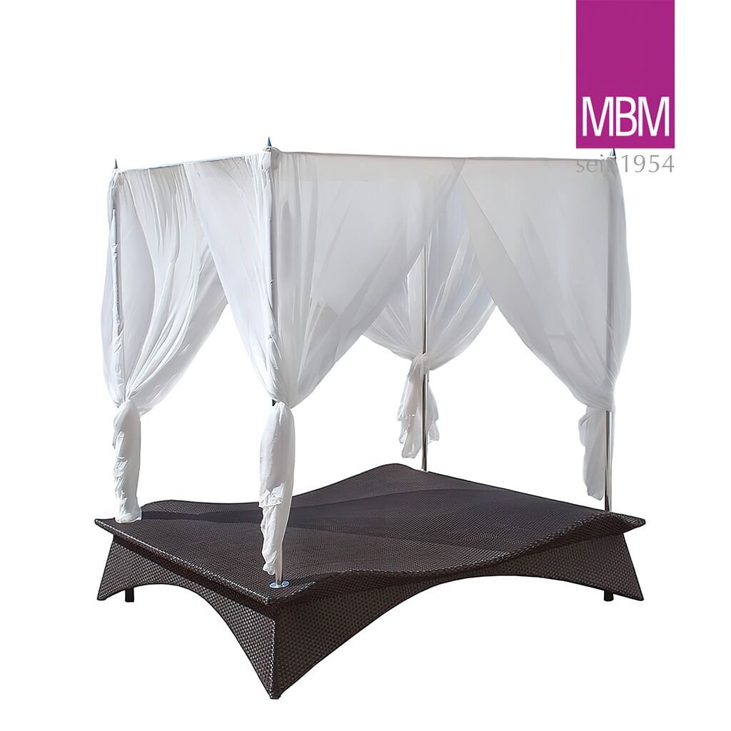  Große Doppelliege Mit Dach - MBM - Aluminium & Kunststoffgeflecht - Love Lounge Bellini