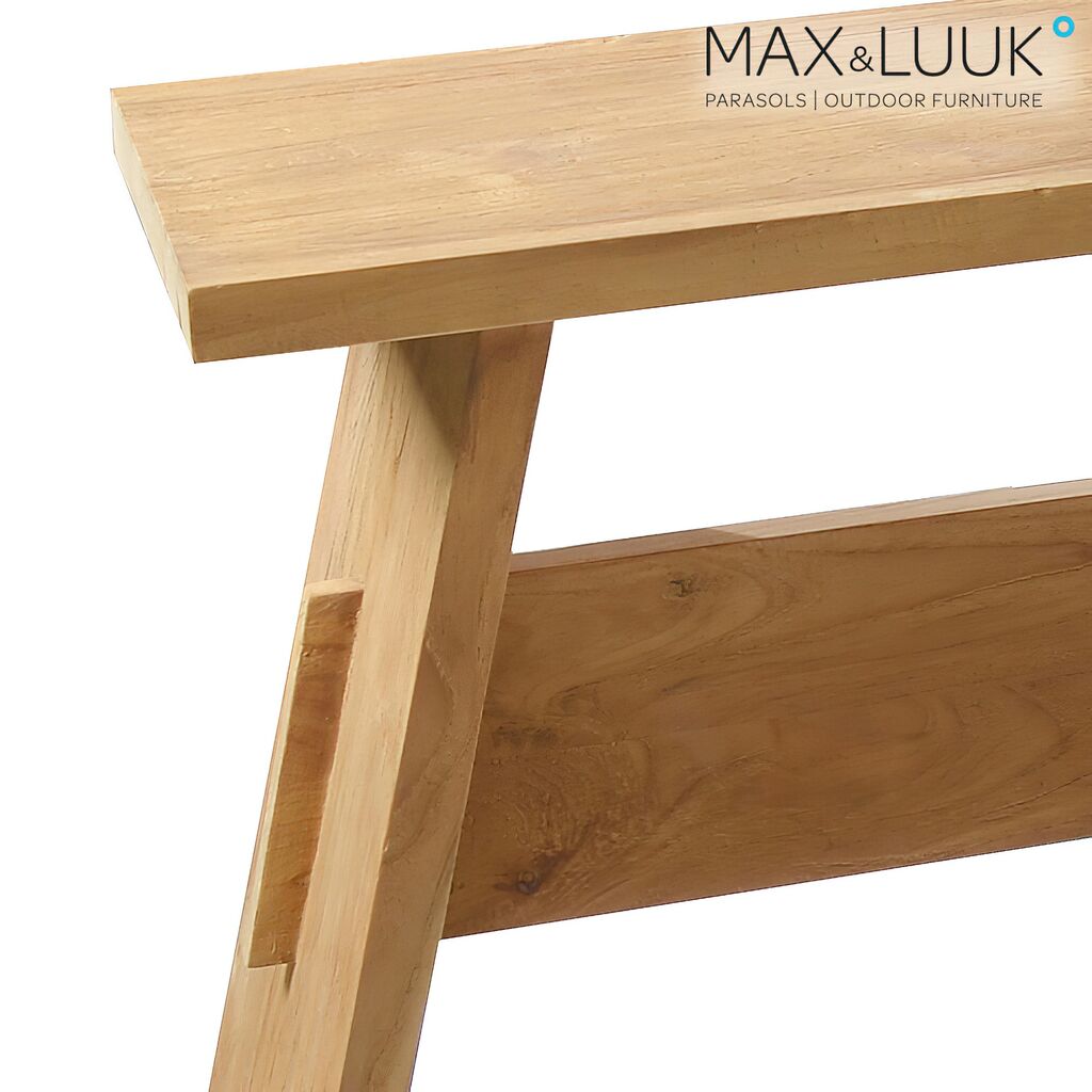  Große Gartenbank Ohne Rückenlehne - Teakholz - Max&Luuk - Finn Gartenbank