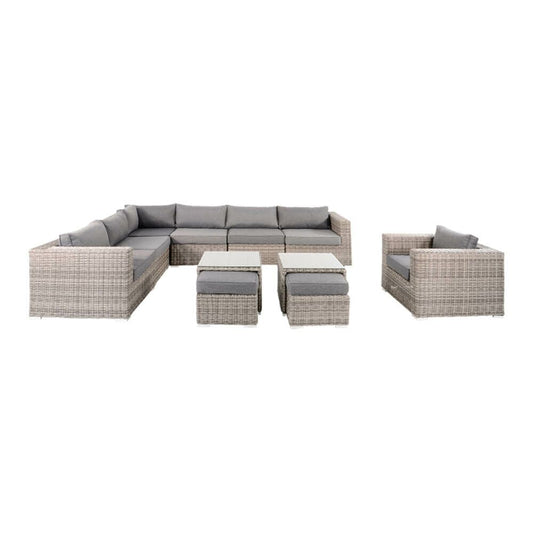  Große Loungegruppe Mit Rattan-Optik In Grau - Loungeecke Pari