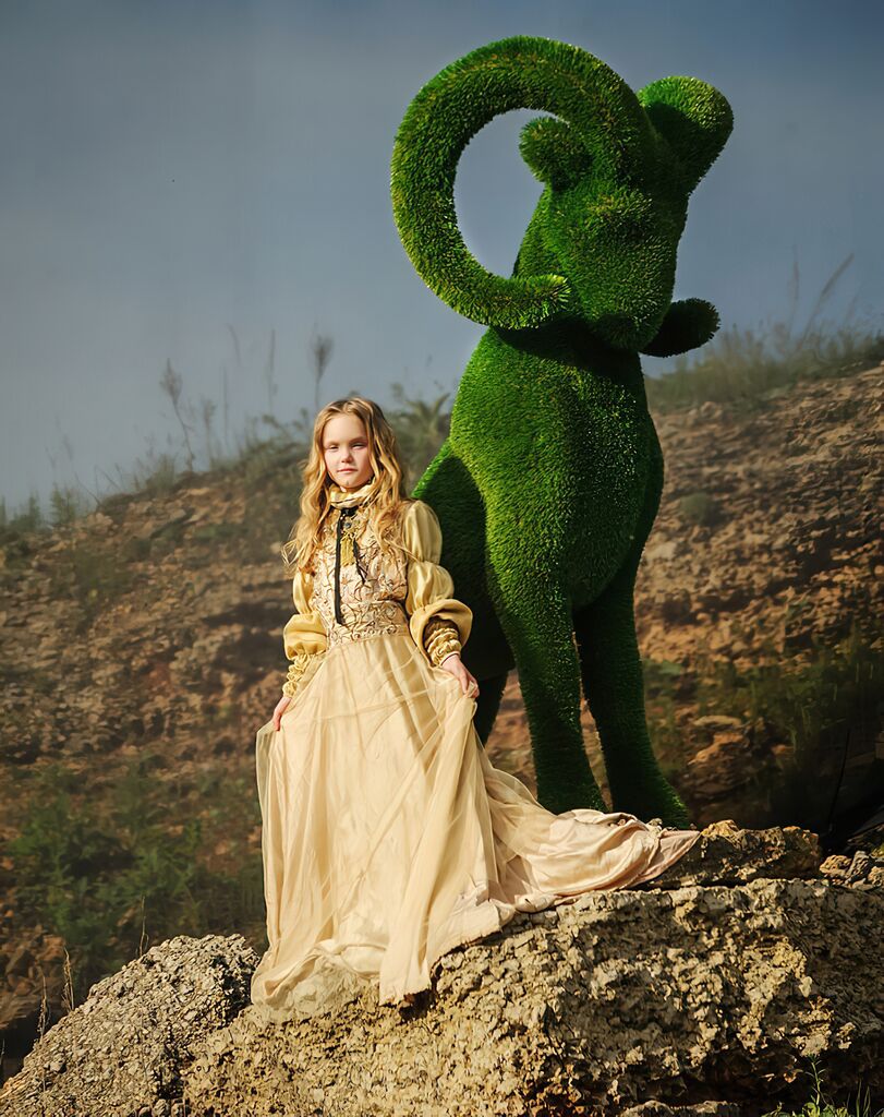  Große Steinbock Gartenfigur - Topiary - GFK & Kunstrasen - Wilko