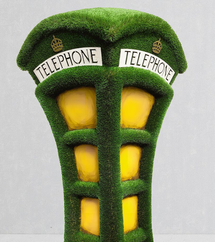  Große Telefonzelle Als Gartenplastik - Formschnitt Kunststoff - Umbraculum