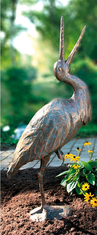  Große Vogelskulptur Storch Aus Bronze - Limitiert - Storch