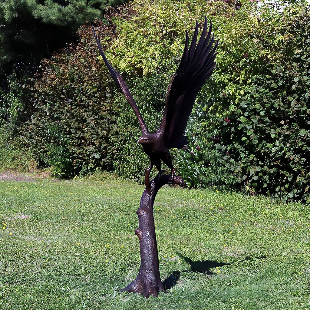  Großer Adler Fliegt Von Baum Ab - Bronze Vogelskulptur - Adler Moa