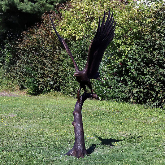  Großer Adler Fliegt Von Baum Ab - Bronze Vogelskulptur - Adler Moa