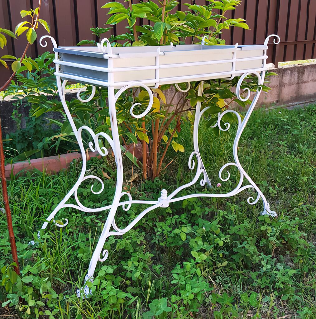 Großer Blumenständer Aus Schmiedeeisen Antik - Rousel