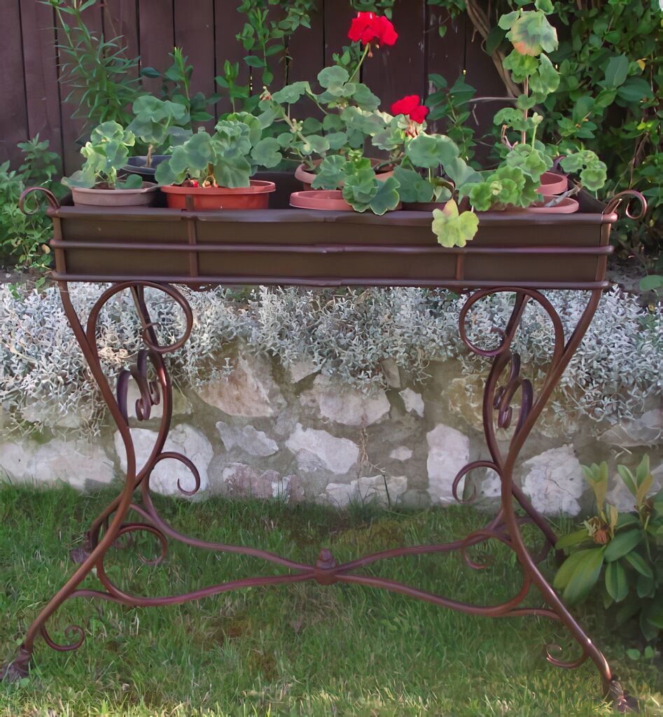  Großer Blumenständer Aus Schmiedeeisen Antik - Rousel