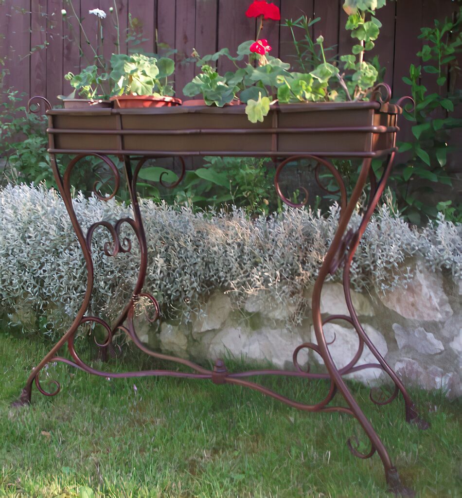  Großer Blumenständer Aus Schmiedeeisen Antik - Rousel