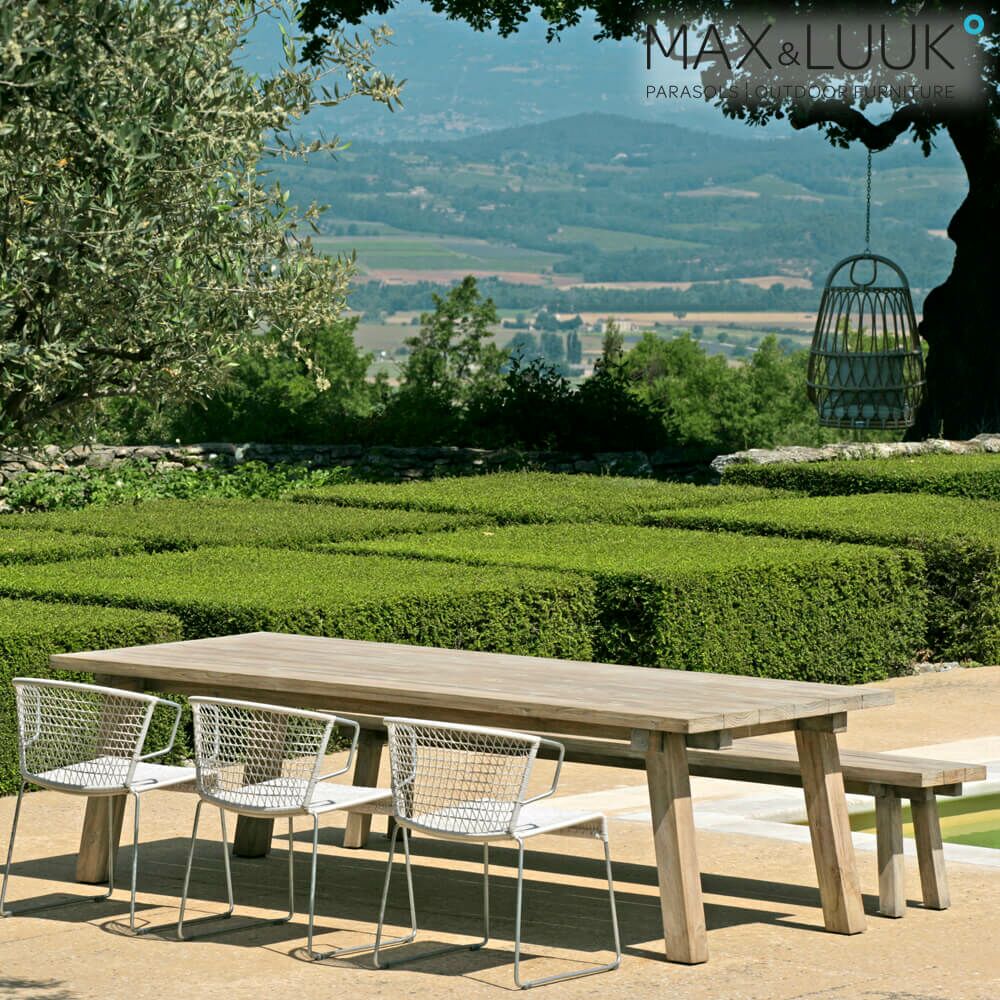  Großer Gartentisch Aus Teakholz - 260x105cm - Max&Luuk - Abby Gartentisch