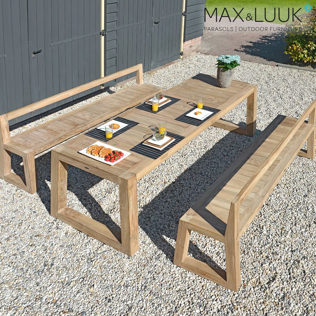  Großer Massiver Gartentisch Aus Teakholz - Rechteckig - Max&Luuk - Mason Gartentisch