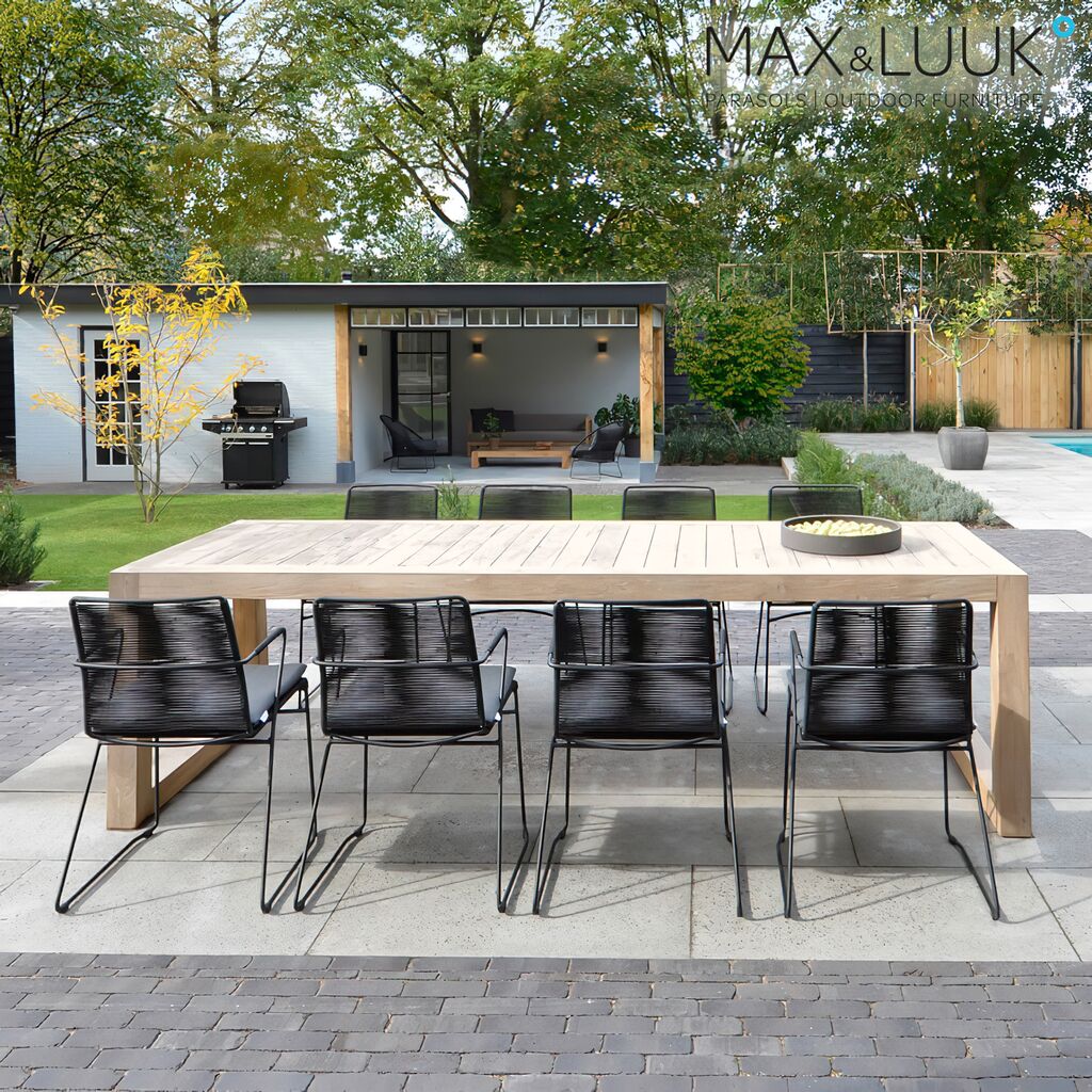  Großer Massiver Gartentisch Aus Teakholz - Rechteckig - Max&Luuk - Mason Gartentisch