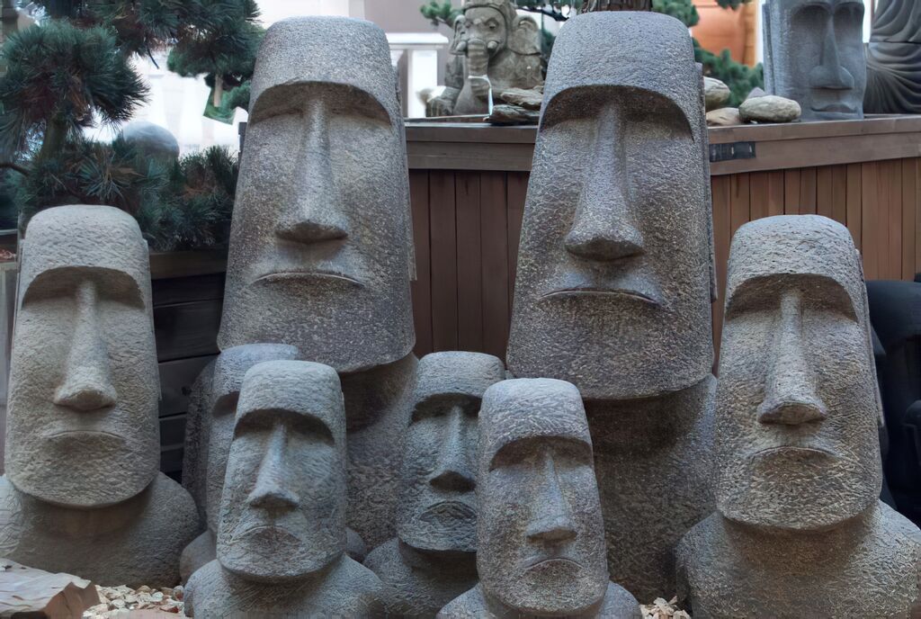  Großer Moai Kopf Als Garten Statue - Tatonga