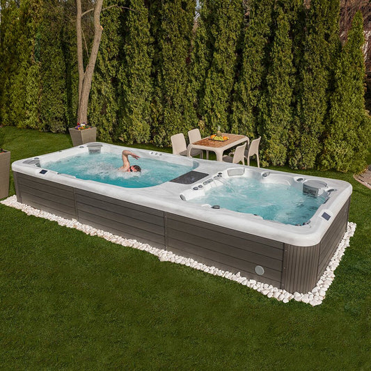  Großer Schwimm-Spa Mit Whirlpool - Aus Acrylglas - Eckig - Grand Diamond