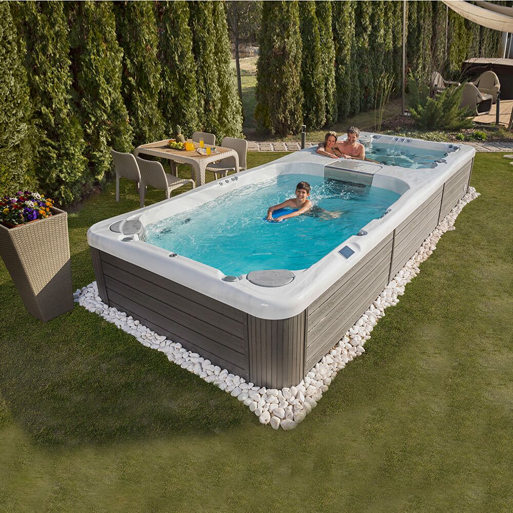  Großer Schwimm-Spa Mit Whirlpool - Aus Acrylglas - Eckig - Grand Diamond