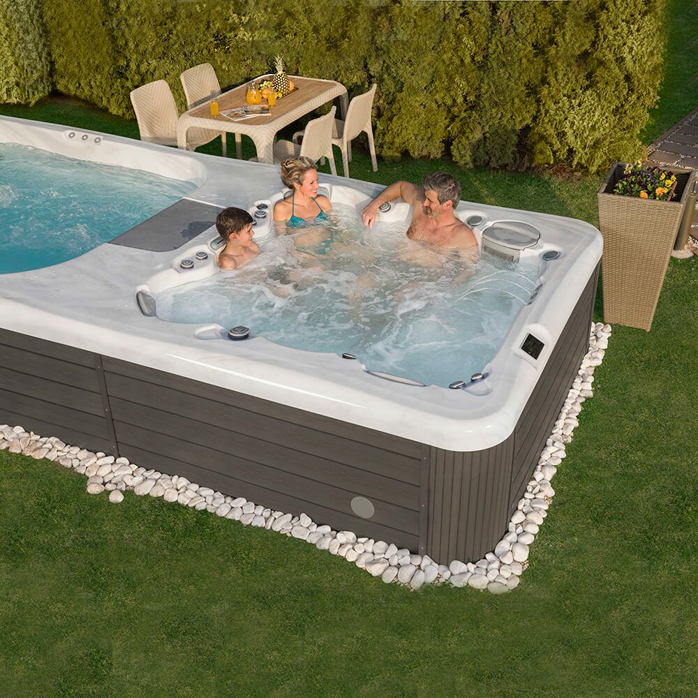  Großer Schwimm-Spa Mit Whirlpool - Aus Acrylglas - Eckig - Grand Diamond