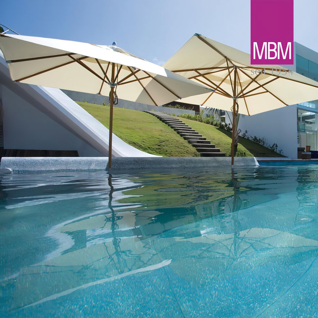  Großer Sonnenschirm Mit Holz Stiel - 4x4m - Eckig - MBM - Sonnenschirm Sunrise