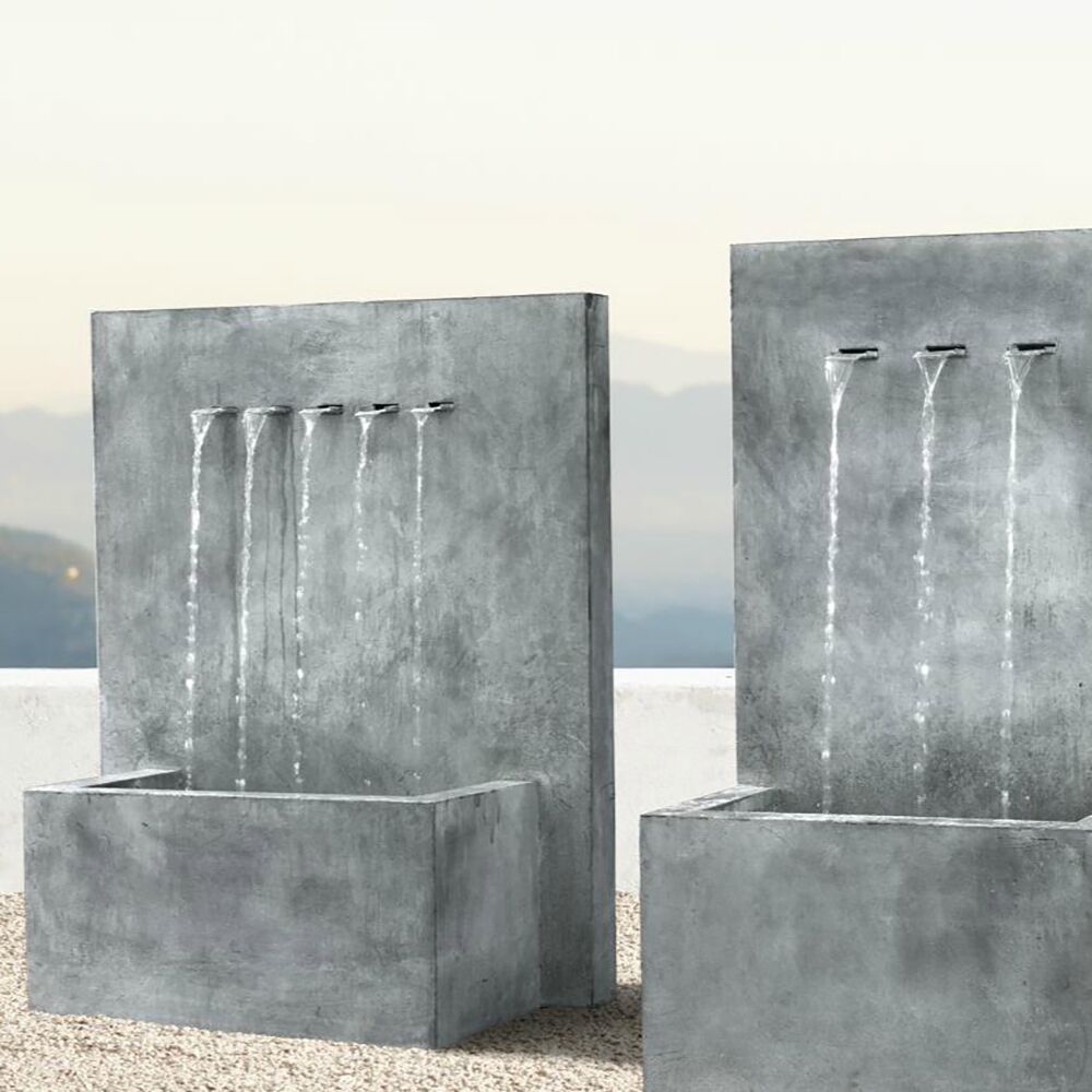  Großer Wand Gartenbrunnen Mit 5 Ausläufen Aus Metall - Olligorados