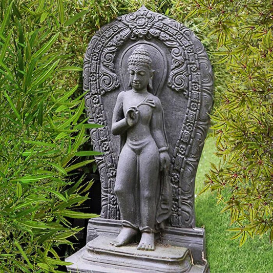  Großes Buddha Steinguss Wandrelief - Gunjala