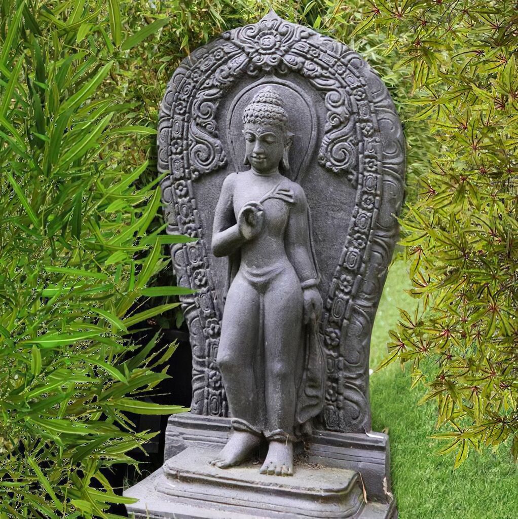  Großes Buddha Steinguss Wandrelief - Gunjala