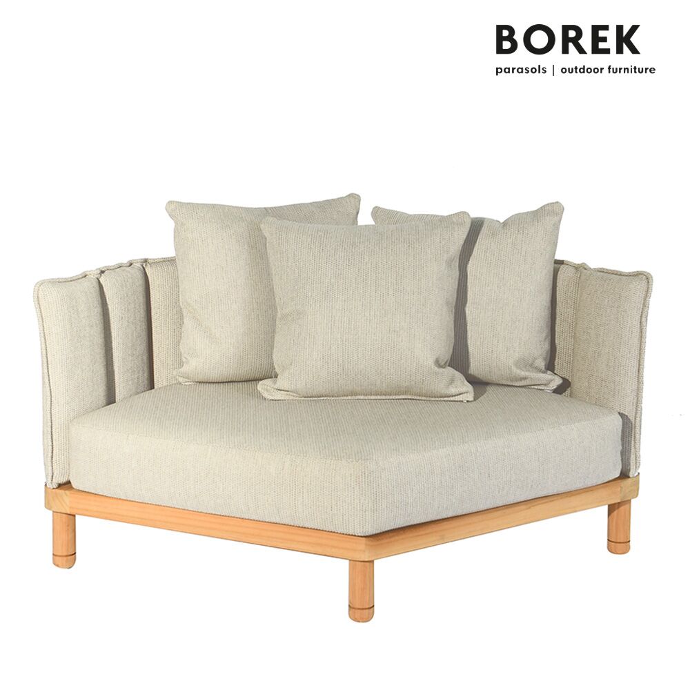  Großes Gepolstertes Loungemodul Für Den Garten Oder Die Terrasse Aus Teak - Borek - Softline Loungemodul