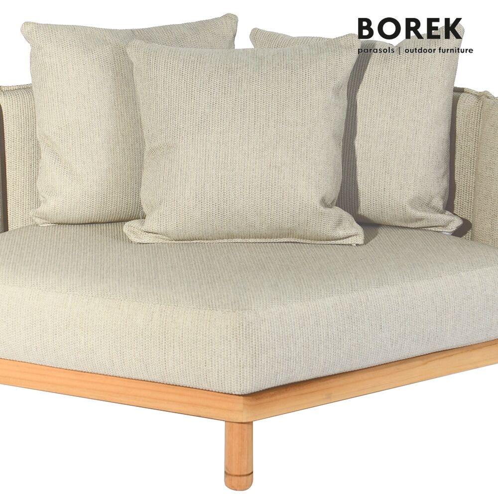  Großes Gepolstertes Loungemodul Für Den Garten Oder Die Terrasse Aus Teak - Borek - Softline Loungemodul