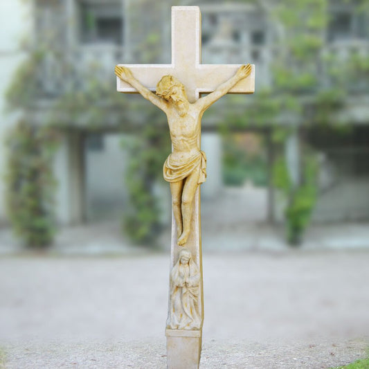  Großes Stein Kreuz Mit Jesus Figur - Jesus Cruzifix