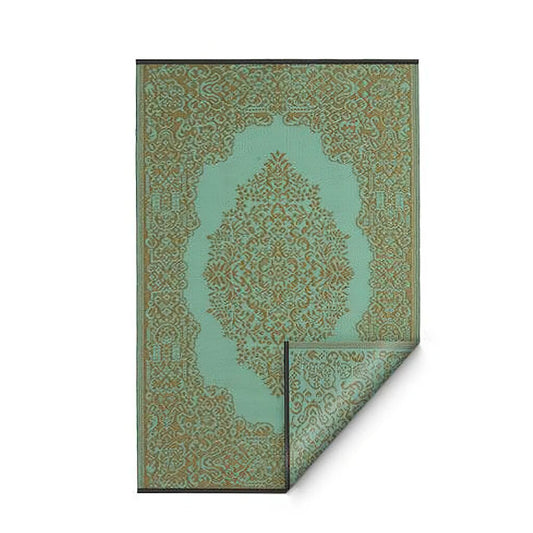  Grün-türkiser Outdoor Teppich Mit Orient Muster Für Draußen - Olina