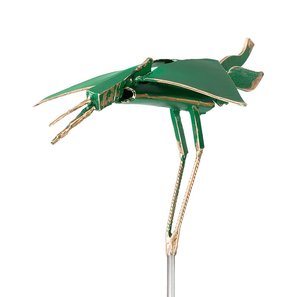  Grüne Vogelskulptur - Abstrakte Bronzefigur - Limitiert - Eiferer
