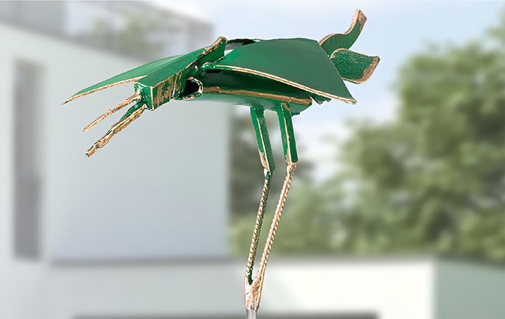  Grüne Vogelskulptur - Abstrakte Bronzefigur - Limitiert - Eiferer