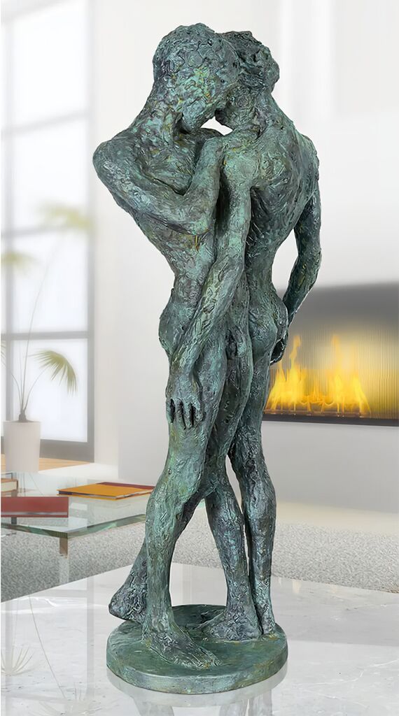  Grünes Bronze Pärchen Als Skulptur Aus Künstlerhand - In The Beginning