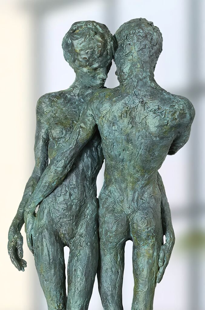  Grünes Bronze Pärchen Als Skulptur Aus Künstlerhand - In The Beginning