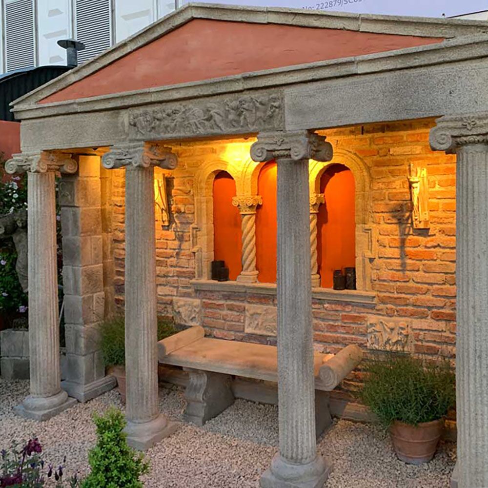  Halbgeschlossener Pavillon Mit Ionischen Säulen & Bank - Chichester Hall