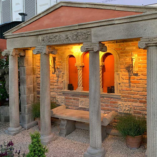  Halbgeschlossener Pavillon Mit Ionischen Säulen & Bank - Chichester Hall