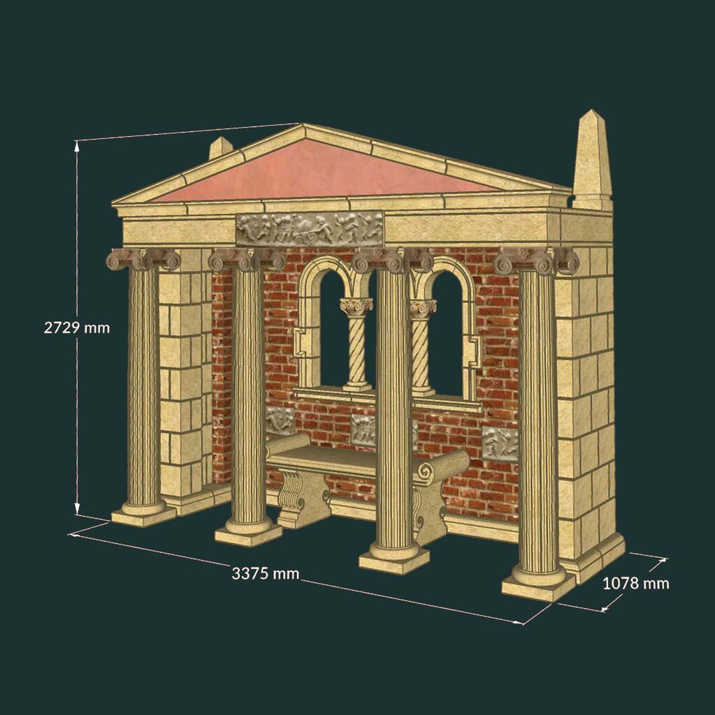  Halbgeschlossener Pavillon Mit Ionischen Säulen & Bank - Chichester Hall