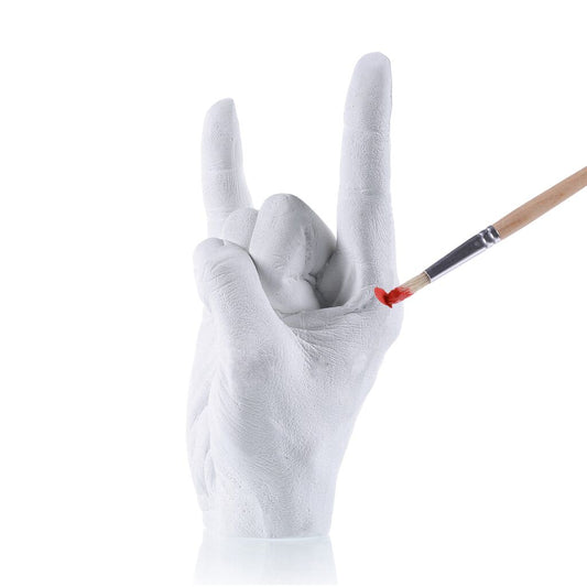  Hand Skulptur Rockzeichen Aus Gips Zum Bemalen Mit Farbe & Pinsel - Hand Rock