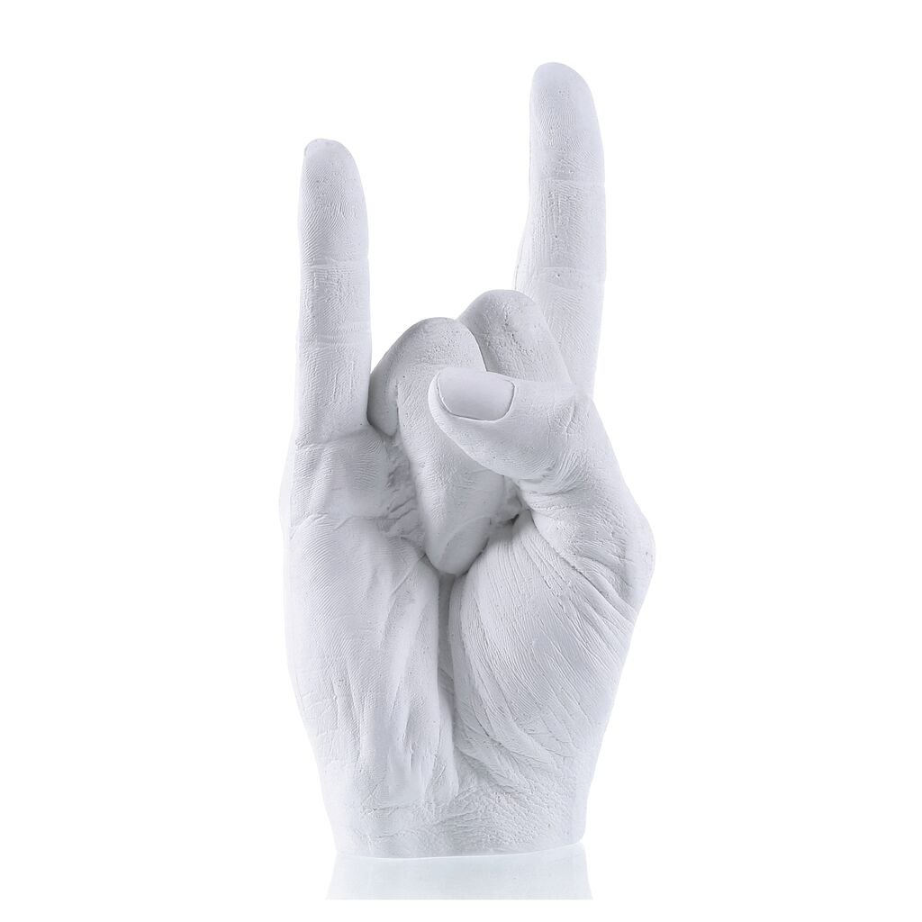  Hand Skulptur Rockzeichen Aus Gips Zum Bemalen Mit Farbe & Pinsel - Hand Rock