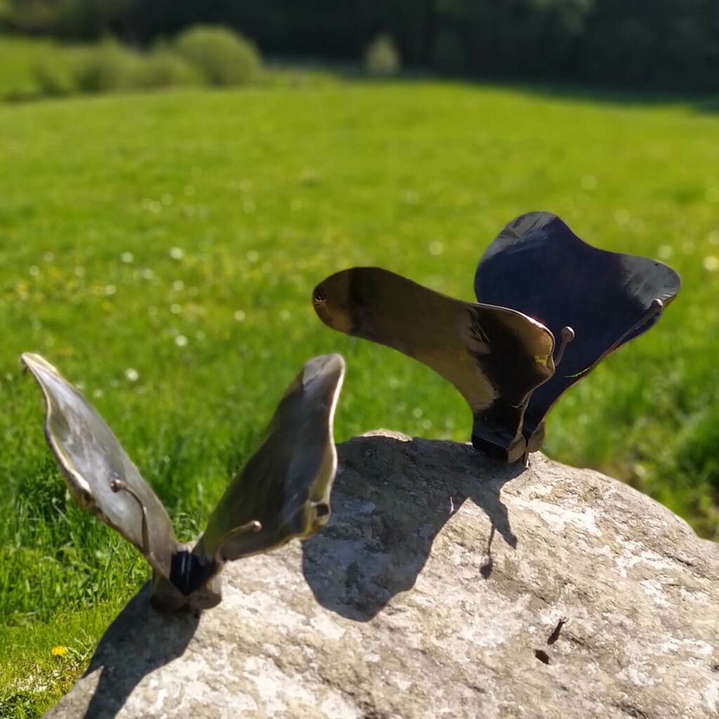  Handgeschmiedeter Schmetterling Aus Bronze - Fjäril