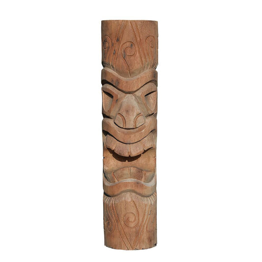  Handgeschnitzte Tiki Holzfigur Mit Gesicht Im Südsee Stil - Inta