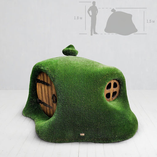  Haus Im Hügel - Gartenplastik - Topiary - GFK & Kunstrasen - Hobbit House