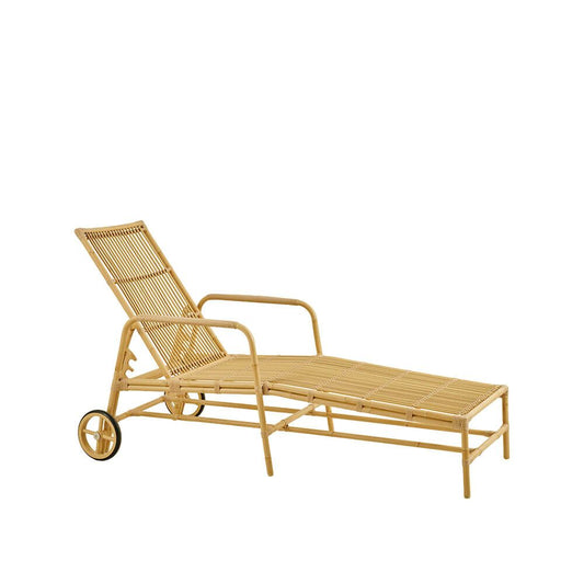  Hellbraune Sonnenliege Aus Alu-Rattan Mit Rollen - Sonnenliege Gerda