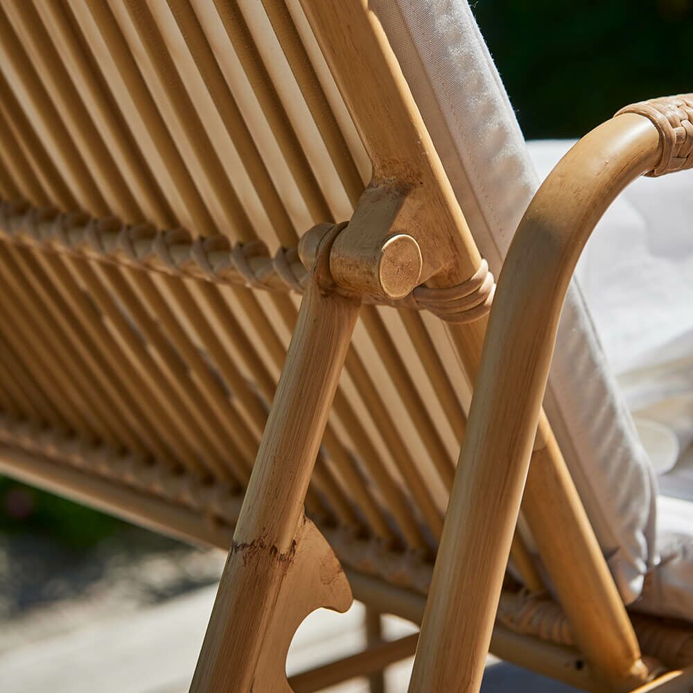  Hellbraune Sonnenliege Aus Alu-Rattan Mit Rollen - Sonnenliege Gerda