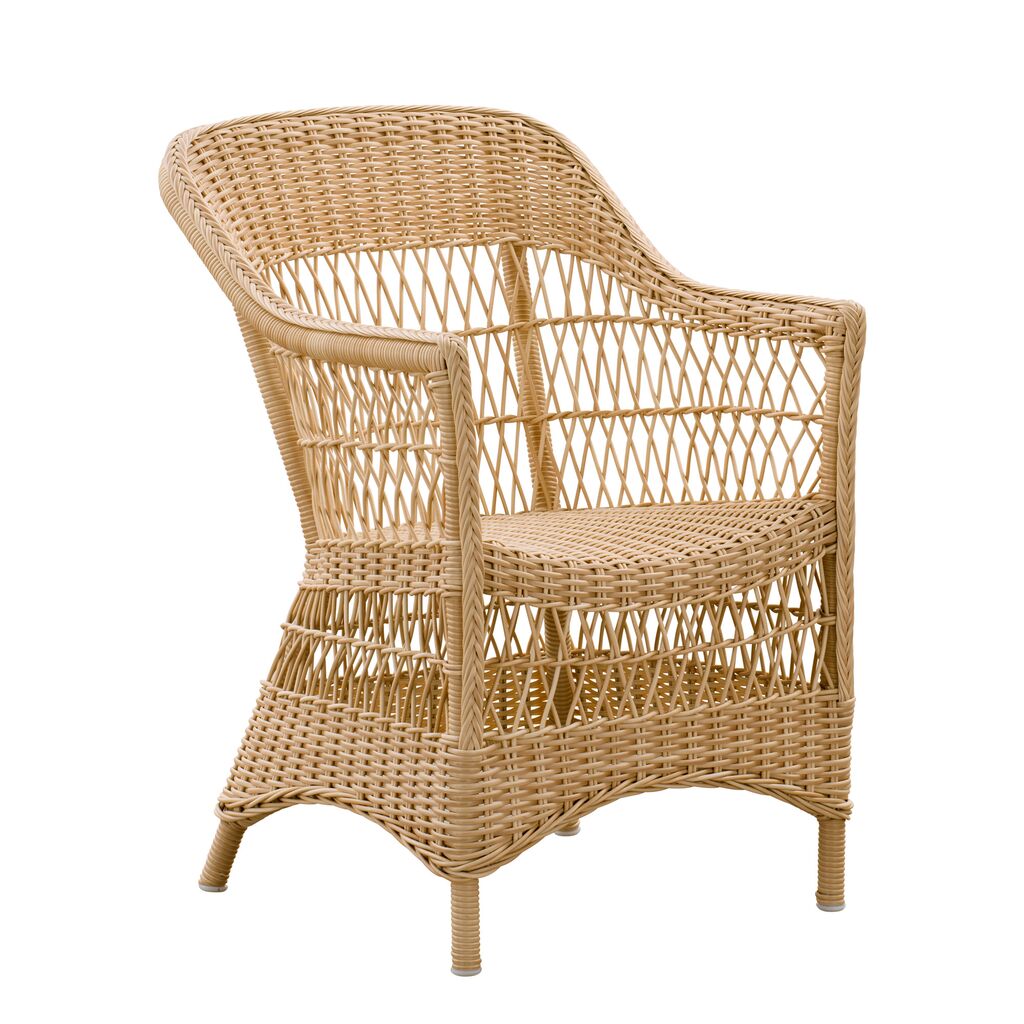  Hellbrauner Gartensessel Mit Armlehnen In Rattanoptik - Gartensessel Hedda