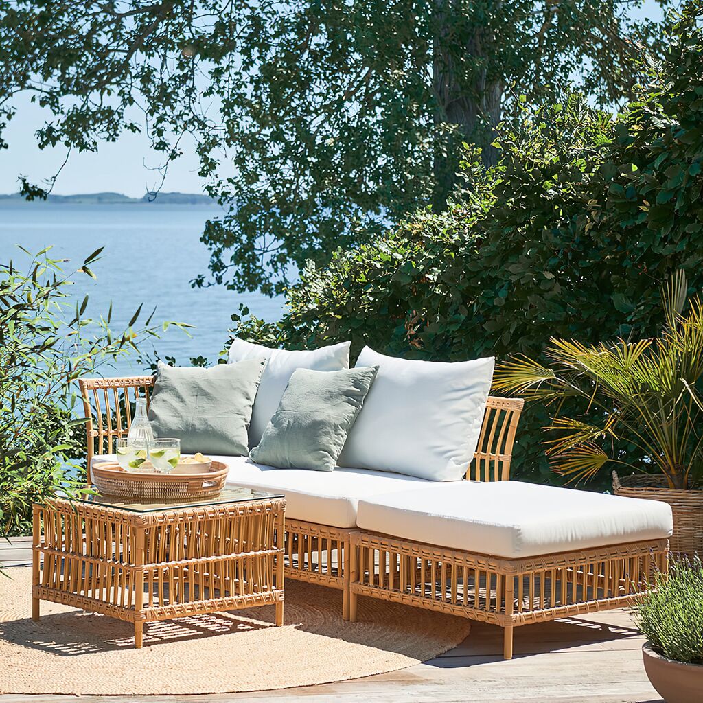  Heller Loungehocker Mit Kissen In Weiß Oder Taupe - Loungehocker Stine