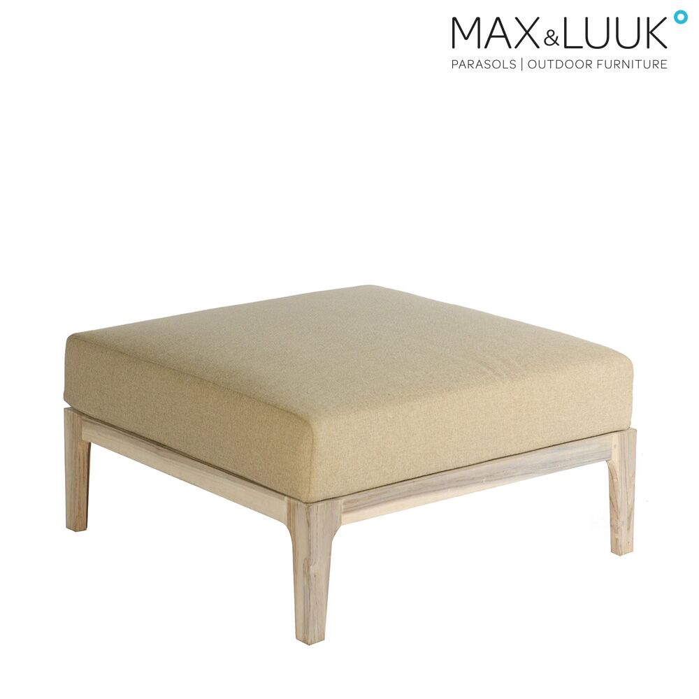  Heller Teak Loungehocker Für Den Garten Von Max & Luuk - Mit Kissen - Tyler Loungehocker